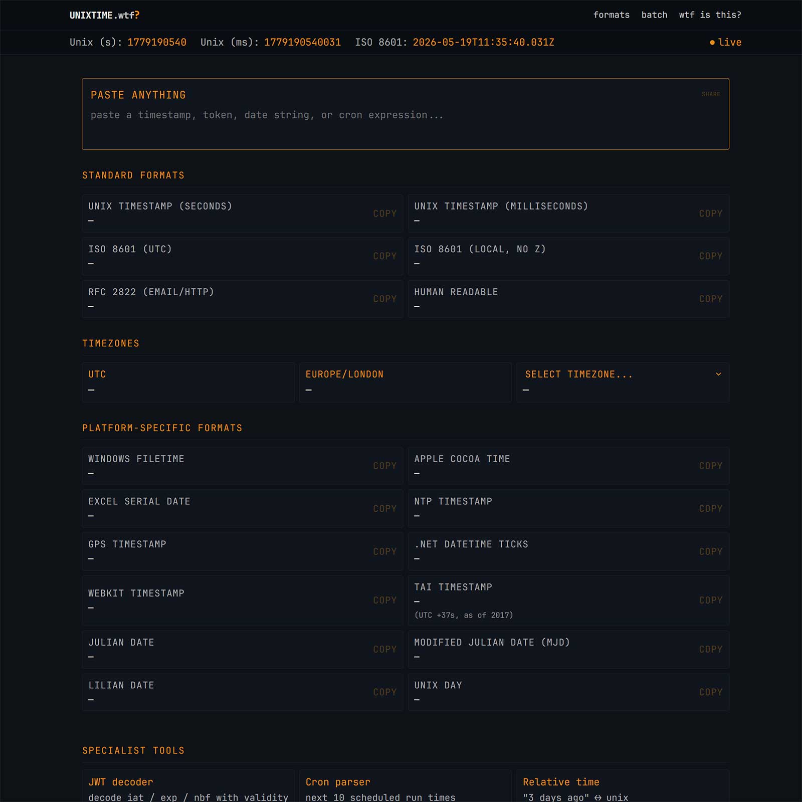 Unixtime.wtf screenshot
